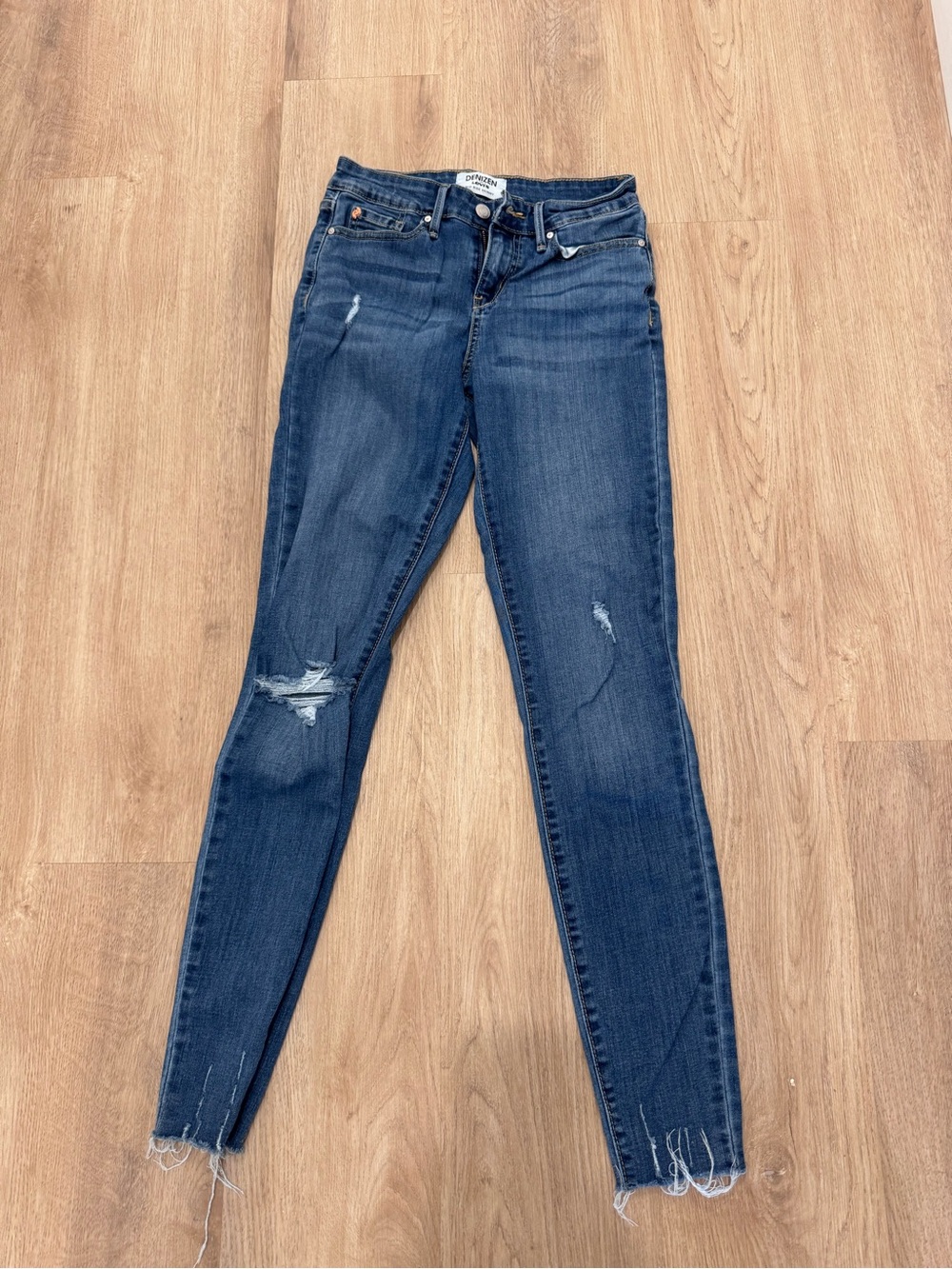Dark Blue Distressed Women's Skinny Jeans - Denizen Levi’s